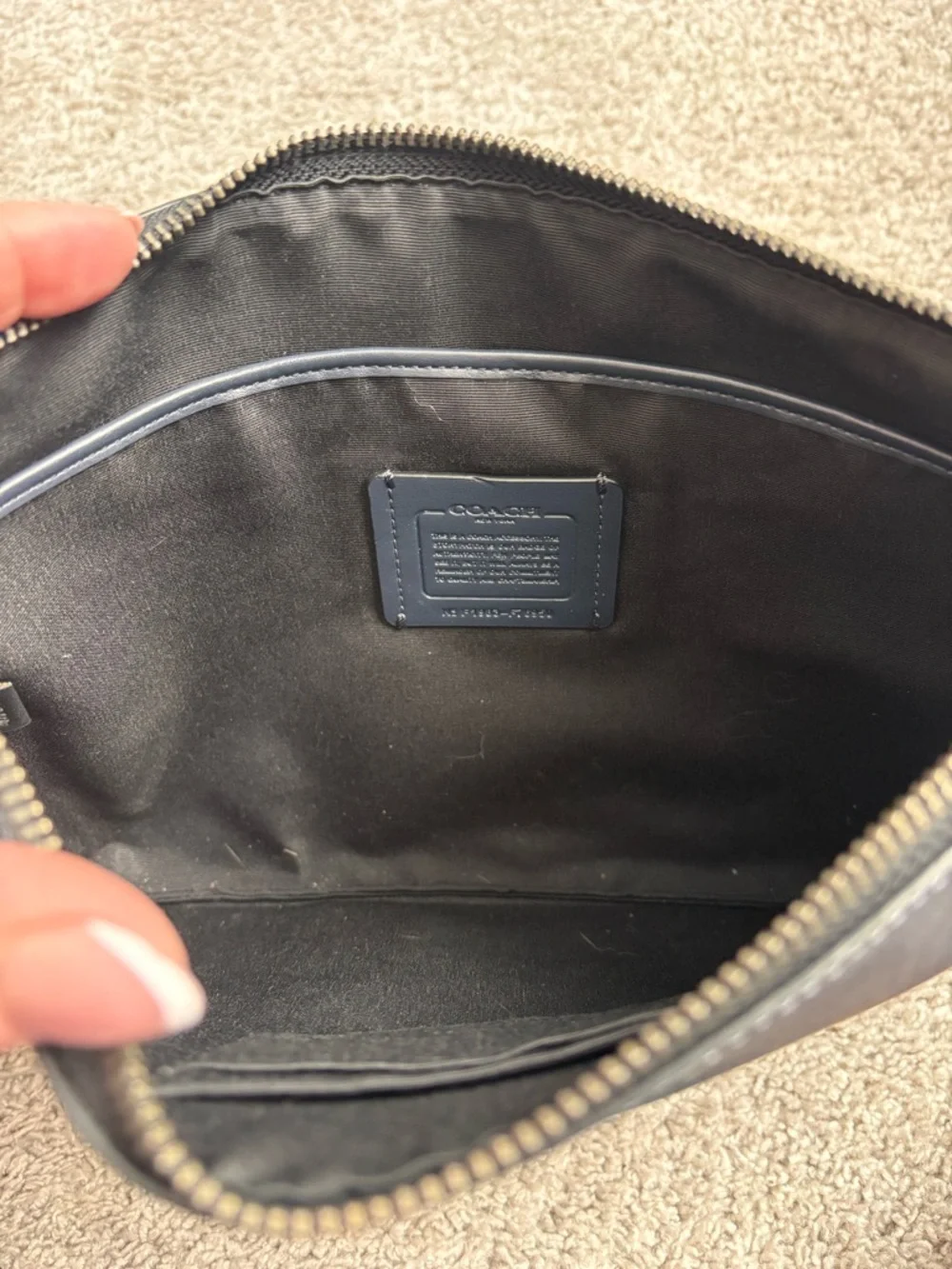 COACH men’s large pouch in blue camo